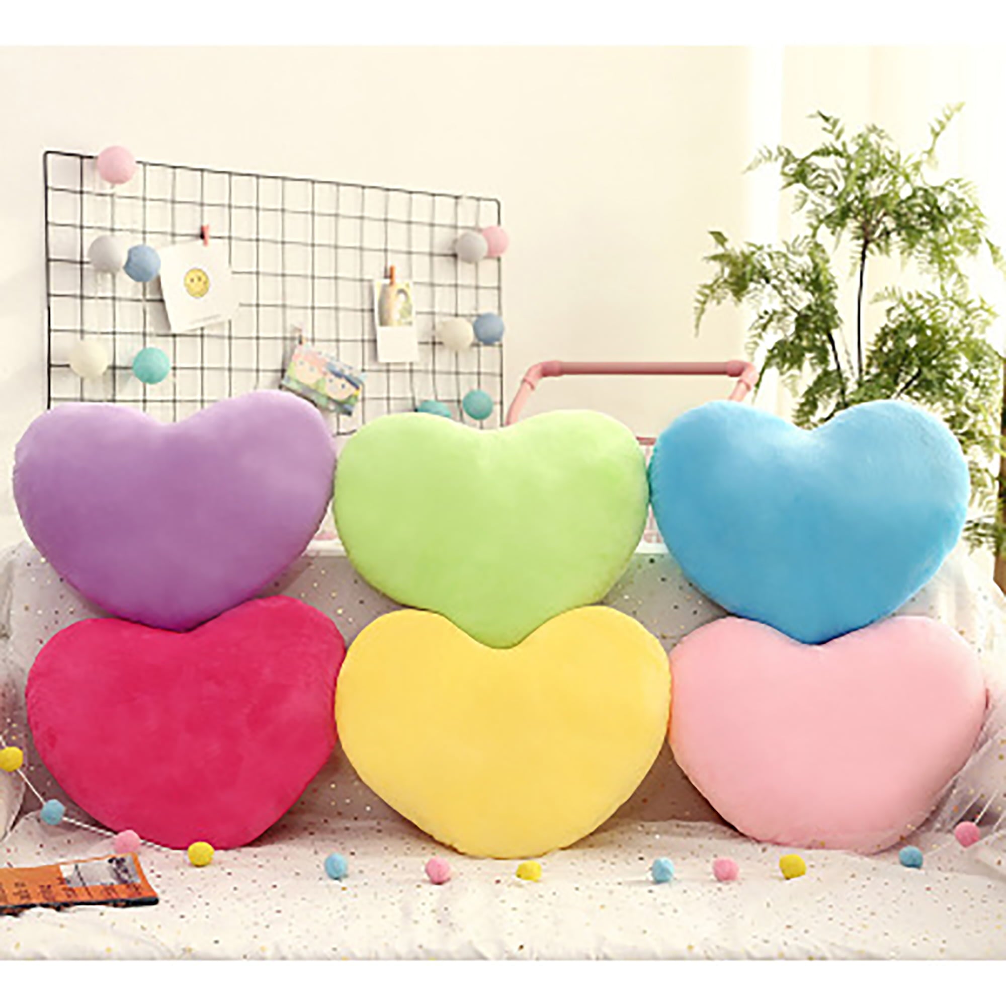 Multitrust Throw Pillow Heart-Shaped Pillow Back Cushion Plush Doll Stuffed Toy