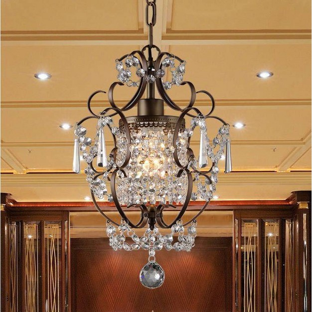 X 13 quot X 4 quot 1 light Rosalie Crystal Chandelier Brown Warehouse Of 