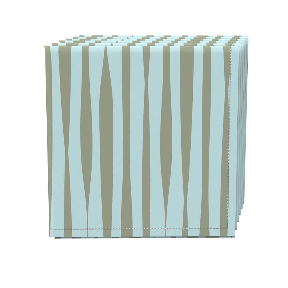 Napkin Set， 100% Polyester， Set of 4， 18x18， Ripply Stripes