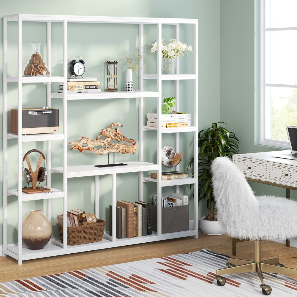 12 Open Shelf Etagere Bookcase Book Shelves Display Shelf   70.86'' H x 59'' W x 11.8'' D