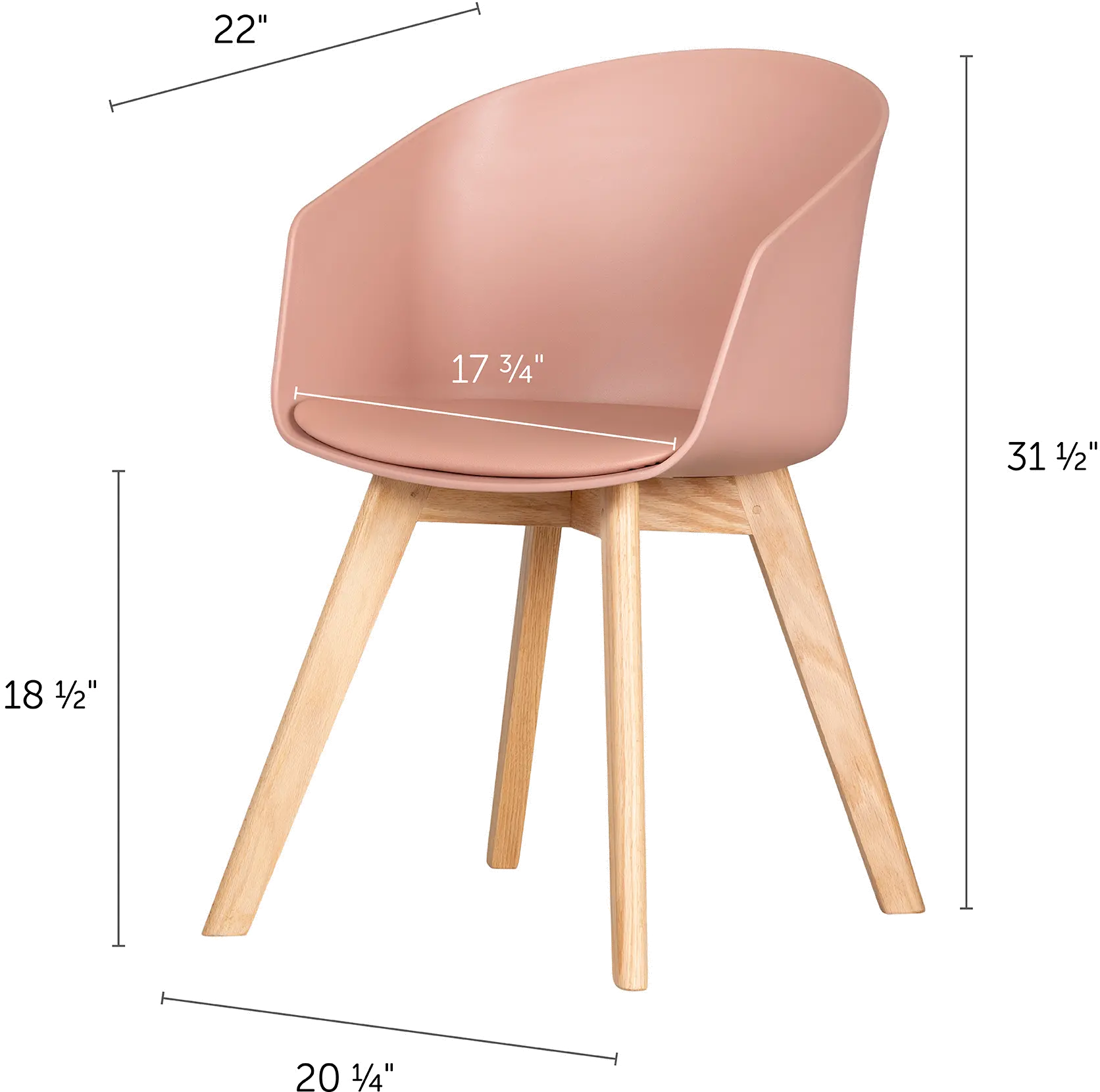 Flam Pink and Natural Dining Room Chair - South Shore