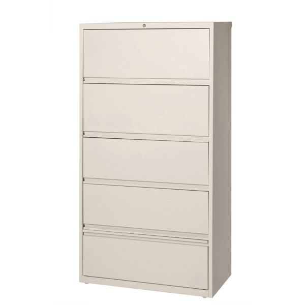 Lorell 5 Drawer Lateral File Cabinet， Letter/Legal/A4， 36