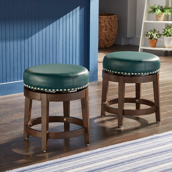 Westby Vinyl Backless Swivel Stools (Set of 2) by iNSPIRE Q Classic