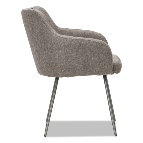 Alera Captain Series Guest Chair， 23.8 x 24.6 x 30.1， Gray Tweed Seat/Back， Chrome Base (CS4351)