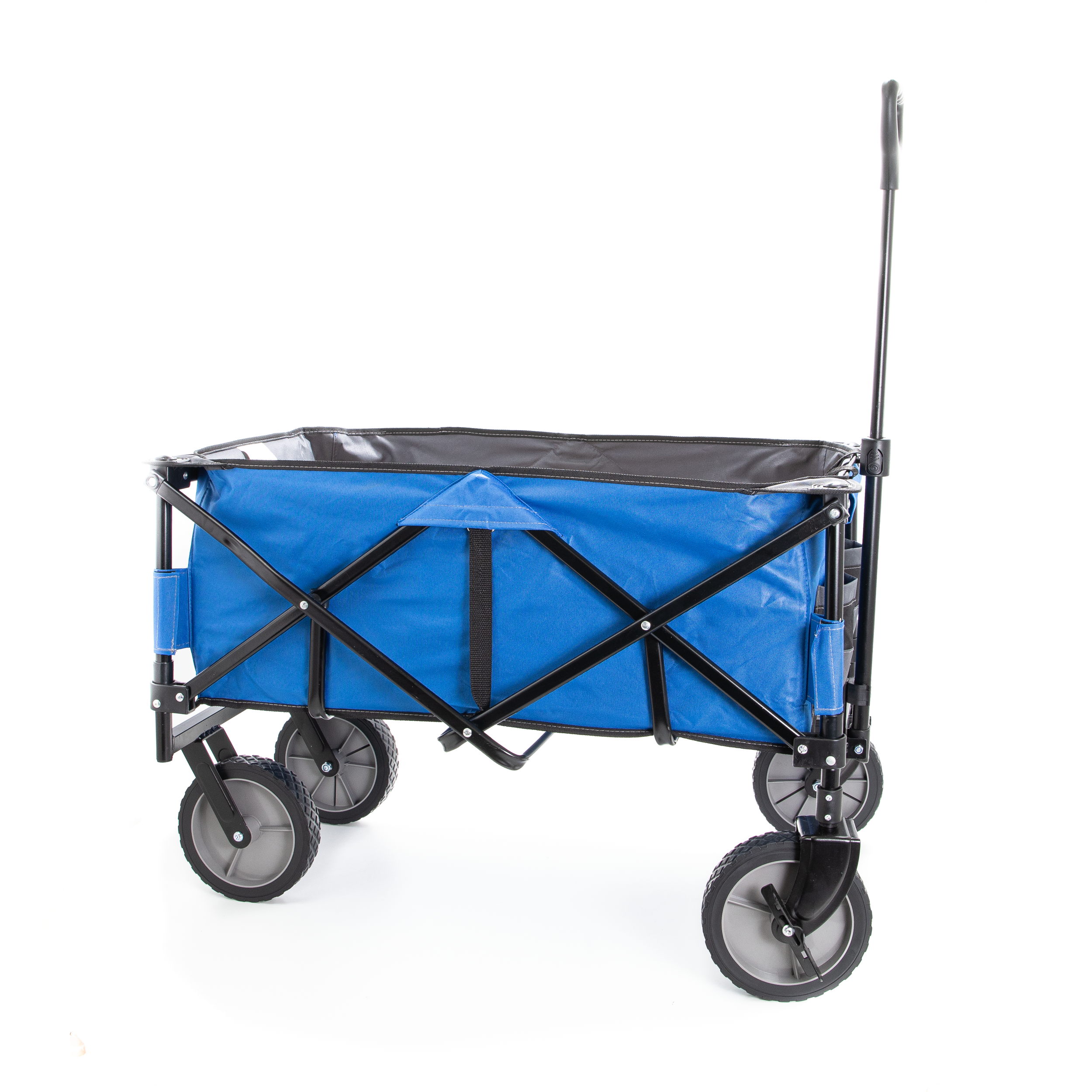 Collapsible Storage Cart, Folding Utility Wagon, Holds up to 176 lbs., Blue