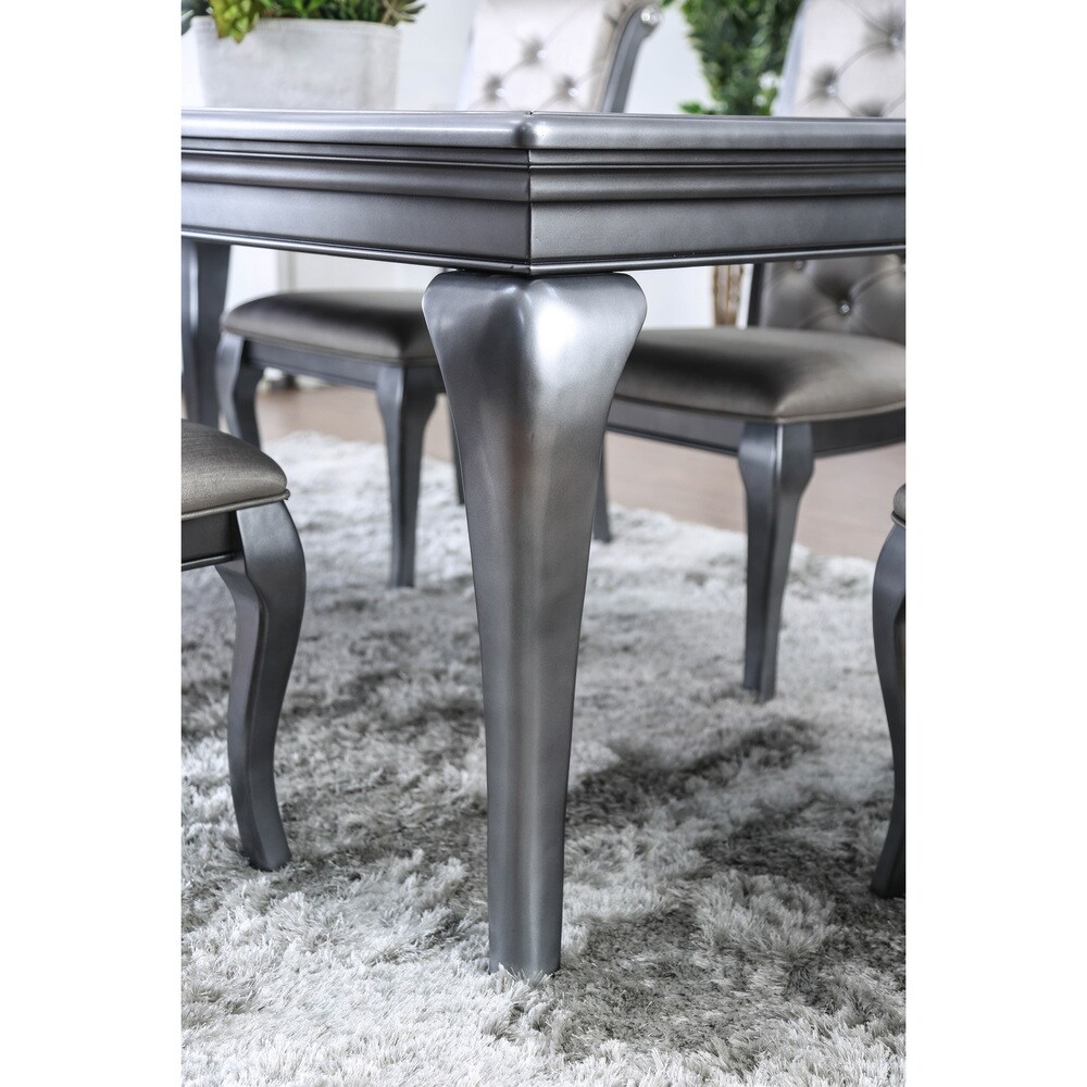 Furniture of America Tily Glam Grey 84 inch Expandable Dining Table