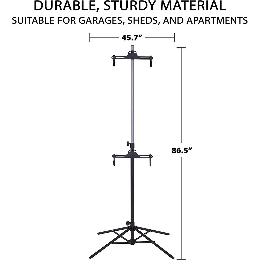 RaxGo Bike Storage Rack  Bicycle Stand for Garage  Adjustable Height  Freestanding  Foldable Design   1 bike