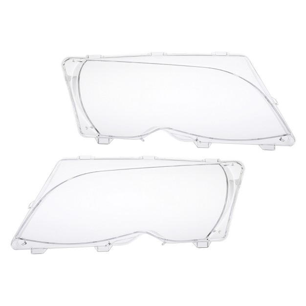 Unique Bargains Left Right Car Front Headlight Headlamp Lens Cover Pc Shell For Bmw E46 4 Door 63126924045 White 1 Pair