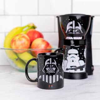 Uncanny Brands Star Wars Single Cup Black Drip Coffee Maker with 2-Mugs Darth Vader Stormtrooper Mugs Included CM2-SRW-DVST