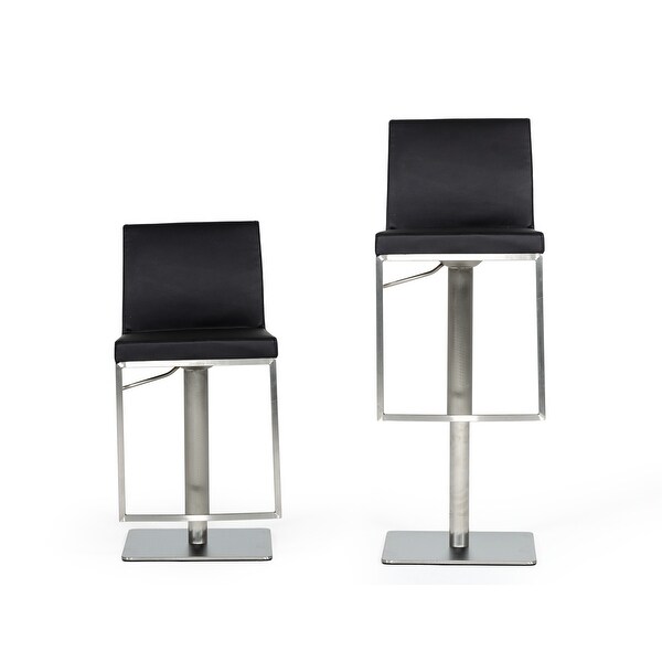 Modrest Folsum Modern Black and Brushed Stainless Steel Bar Stool