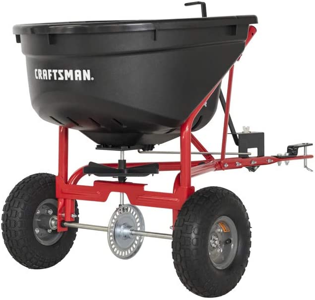 Craftsman CMXGZBF7124571 110-lb Tow Broadcast Spreader， Black