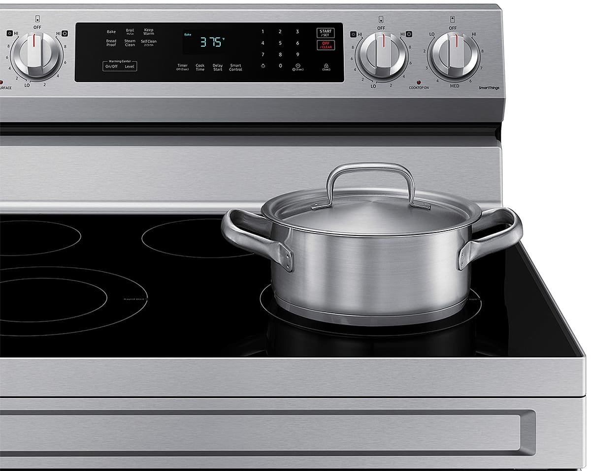  6.3 Cu. Ft. Stainless Steel Smart Freestanding Electric Range With Rapid Boil and Self Clean