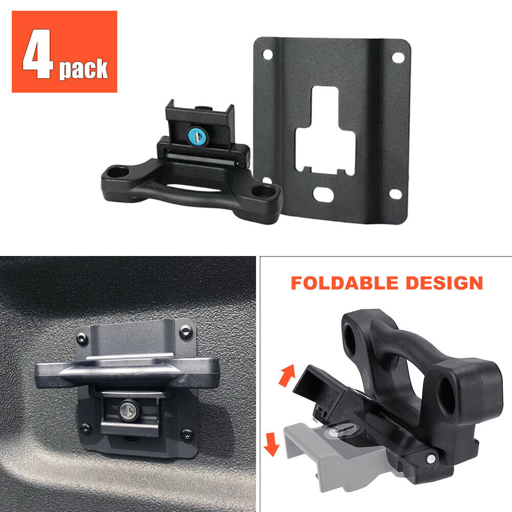 Truck Bed Tie Downs Anchors Brackets - Bear 1000 Lbs - 4 Pcs with PlatCompatible With Ford F150 F250 F350 and Raptor 2015 2016 2017 2018 2019 2020 2021 Replaces OEM# FL3Z-99000A64-B FL3Z-9928408-AB