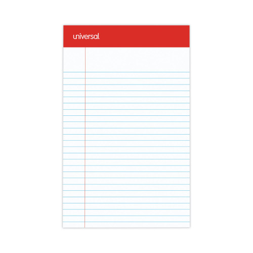 Universal Perforated Ruled Writing Pads， Narrow Rule， 5 x 8， White， 50 Sheets， Dozen (46300)