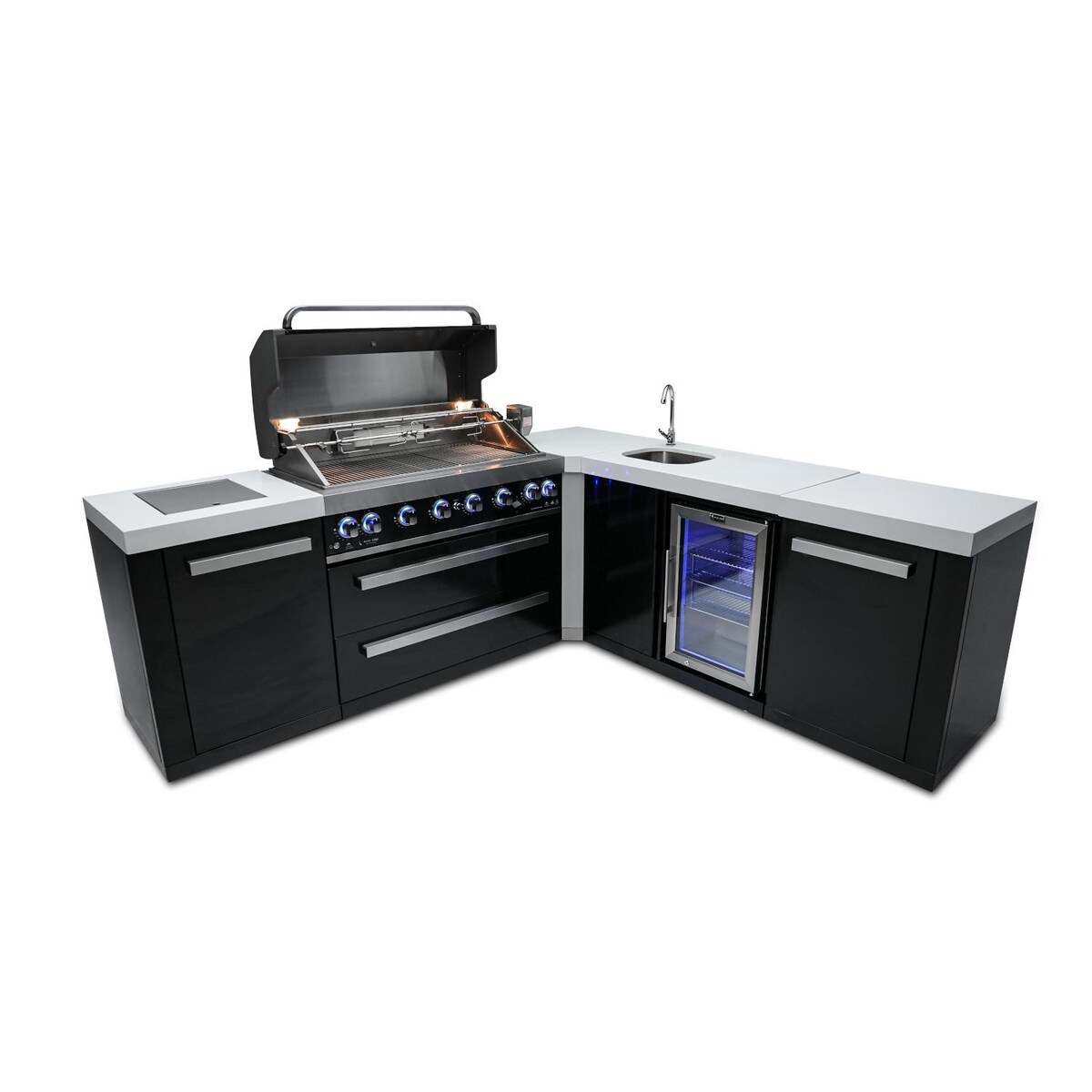 Mont Alpi 805 Propane Island W/ 90 Degree Corner and Beverage Center