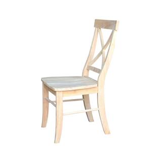 International Concepts Alexa Unfinished Wood X-Back Dining Chair (Set of 2) C-613P