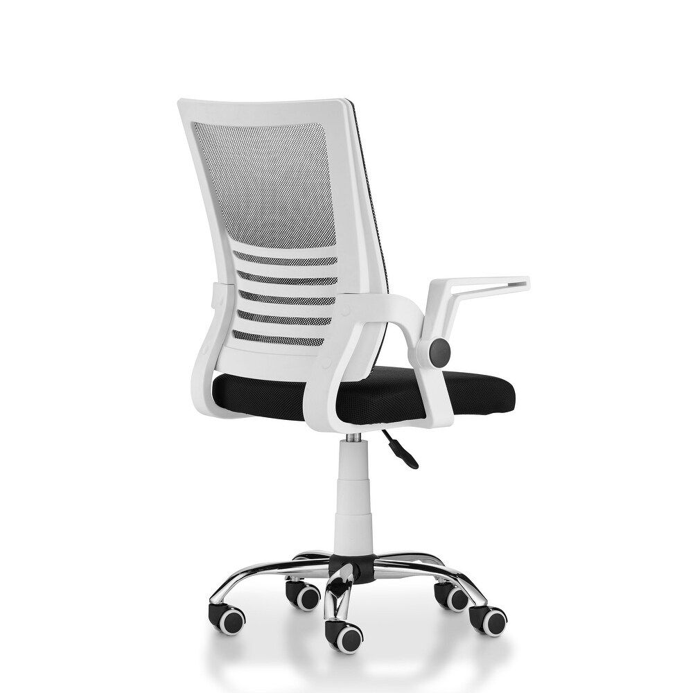 Moss Contemporary White Fabric Height Adjustable Desk Chair by Furniture of America