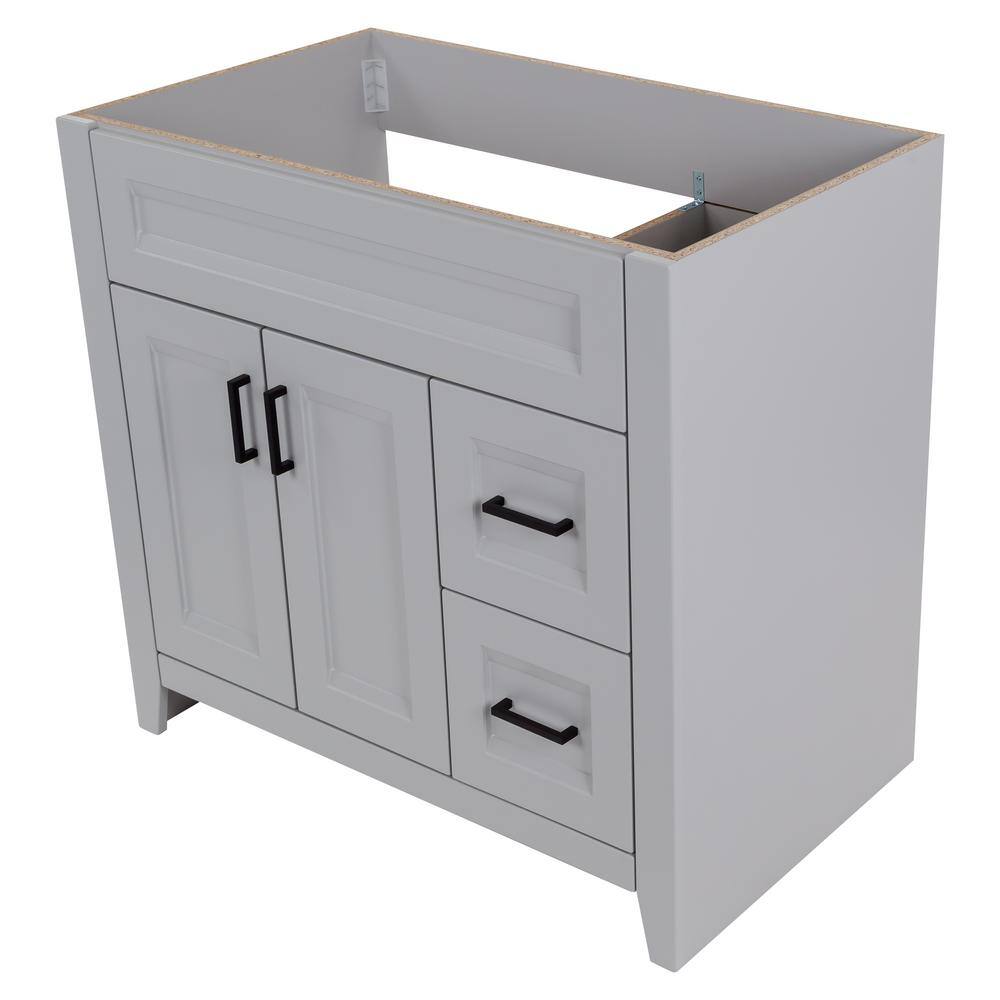 Home Decorators Collection Ridge 36 in. W x 21.6 in. D x 34 in. H Bath Vanity Cabinet without Top in Pearl Gray RG36-PG