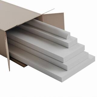 Ekena Millwork 58 in. X 96 in. X 3-12 in. Expanded Cellular PVC Deluxe Wainscot Moulding System WPKP0404X96BBDS