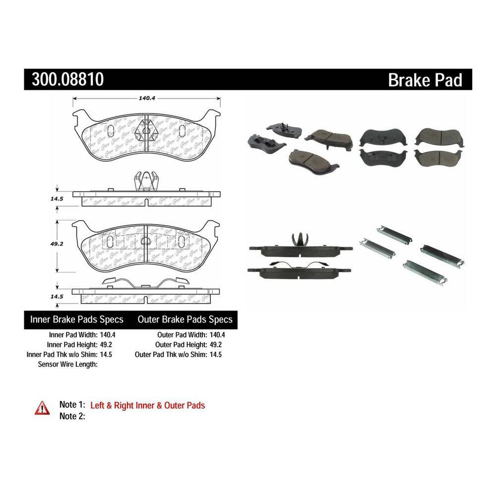 Centric Parts Disc Brake Pad Set 2002-2005 Ford Explorer V6 V8 300.08810