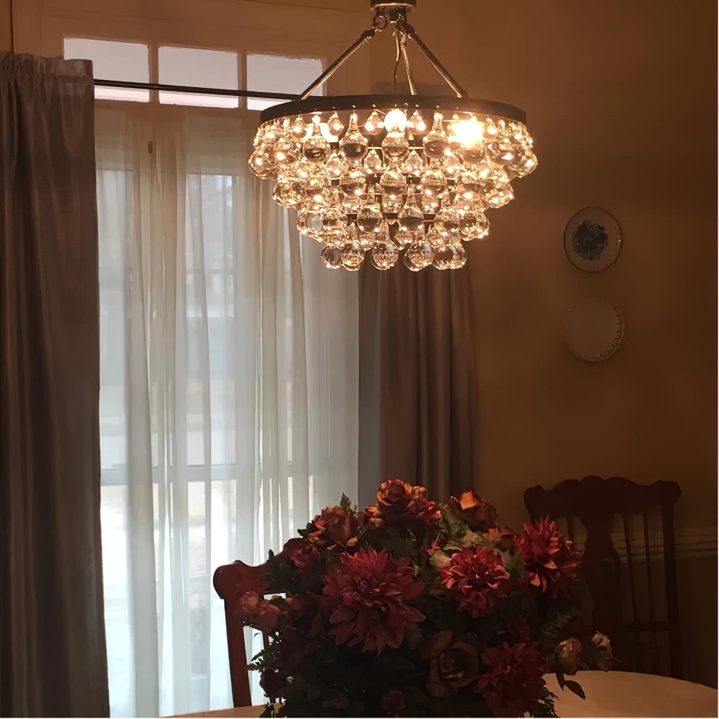 Unique Tiered Crystal Chandelier