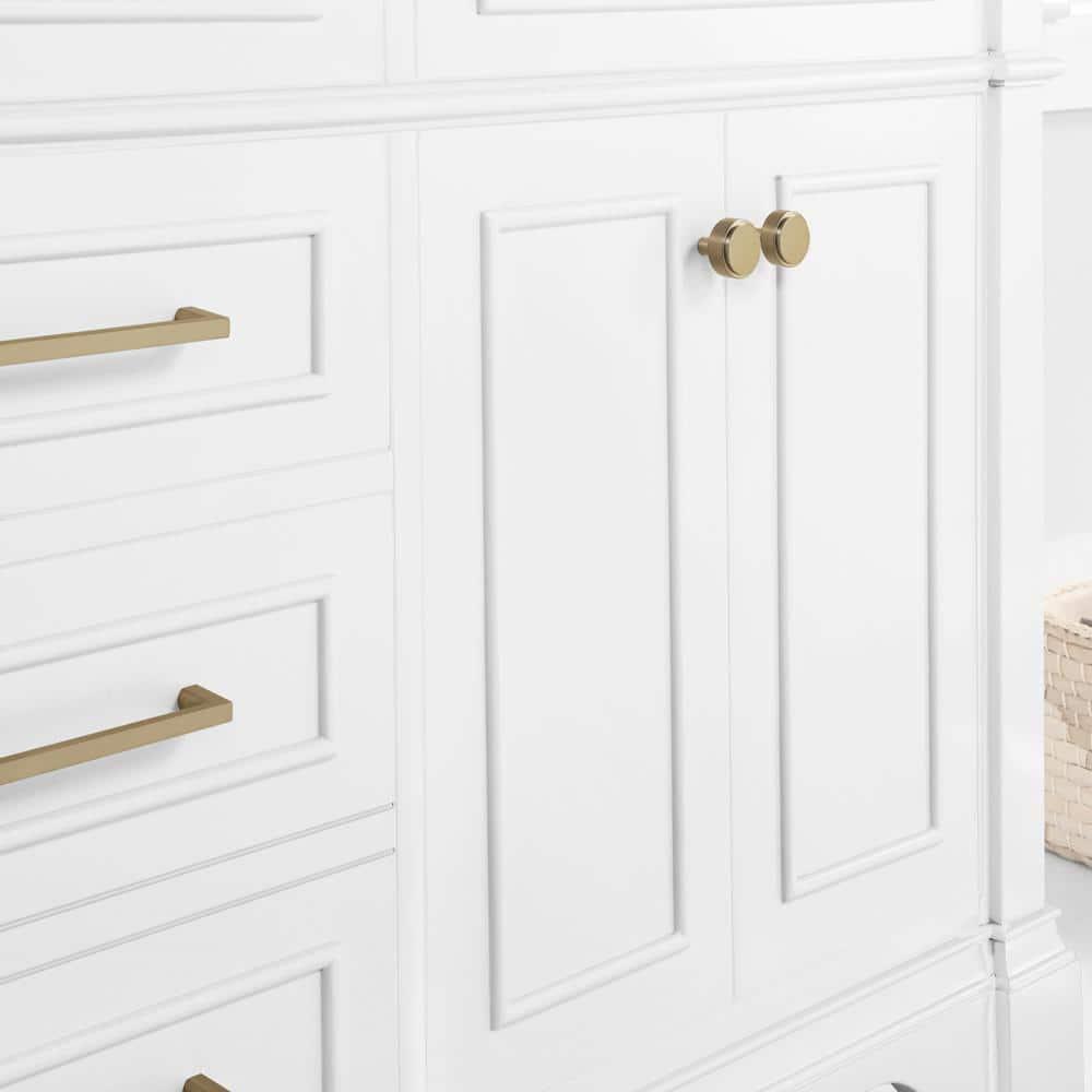 Home Decorators Collection Melpark 60 in W x 22 in D x 345 in H Bath Vanity in White with White Cultured Marble Top