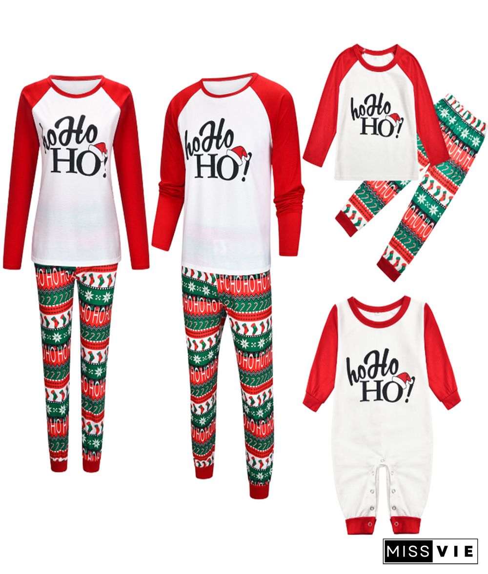 Home Clothes Christmas Letter Printed Parent-child Suit