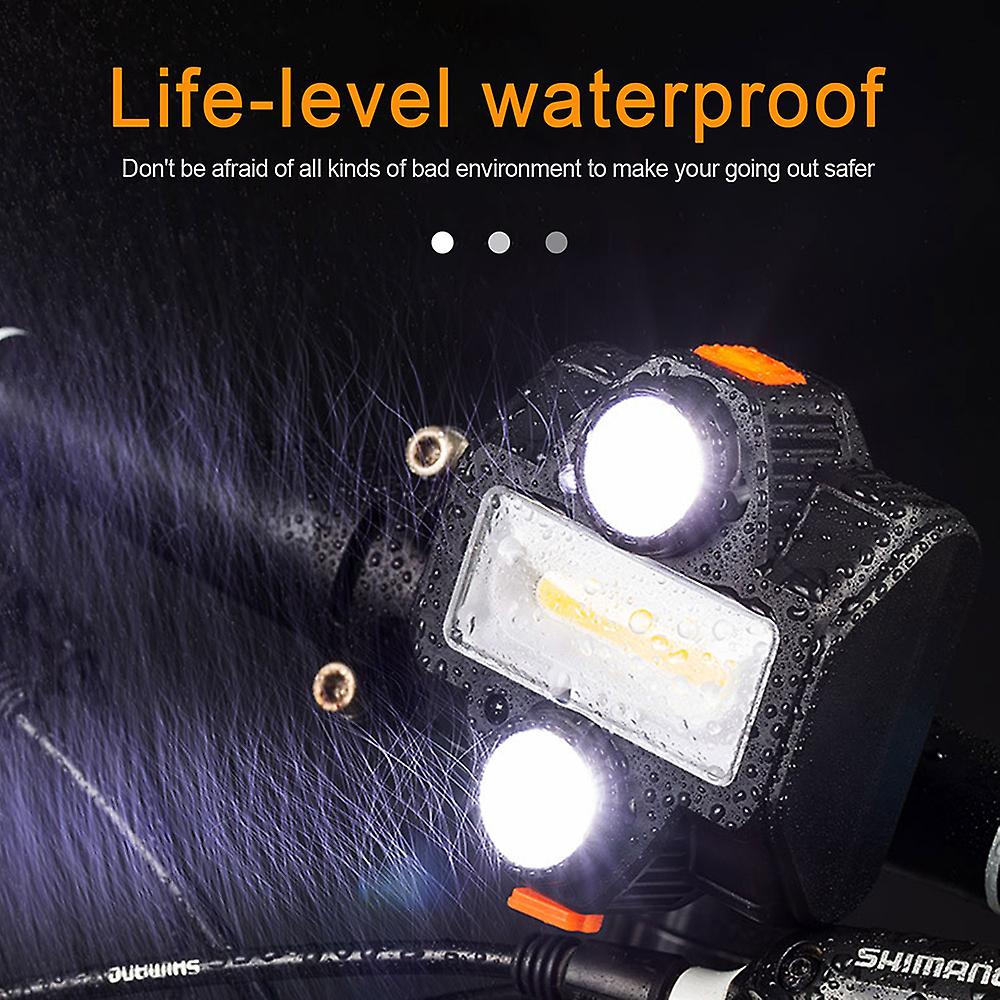 Waterproof Usb Front Bike Headlight 2 In 1 Cycling Light Smart Sensor Outdoor Camping Fishing Headlamp With Power Display