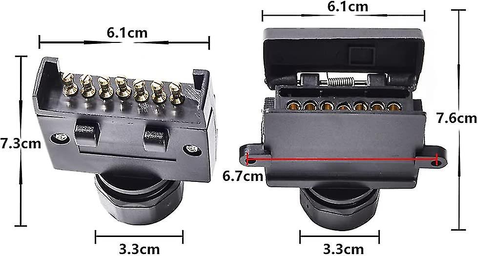 Flat 7 Pin Trailer Plug Male And Female， 12v Australia Waterproof， Trailer Plug Fits Rv Trucks (screw End)