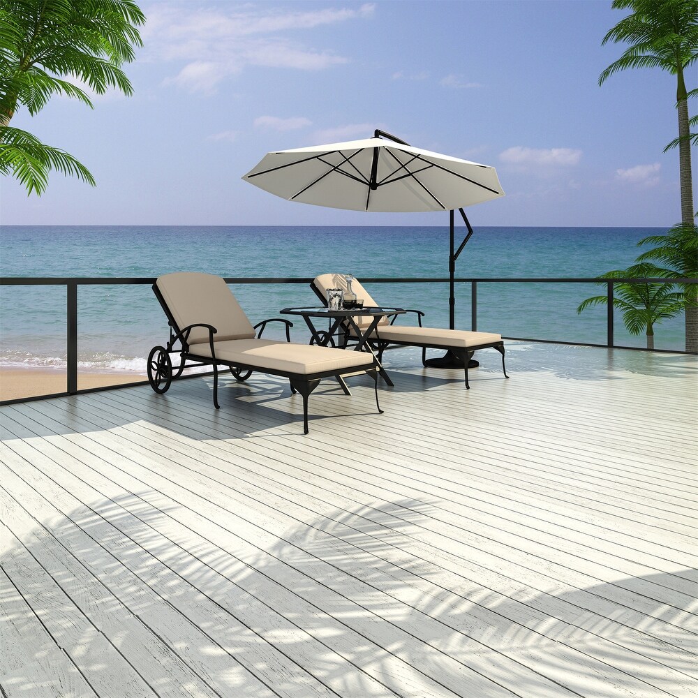 Clihome Antique Bronze Aluminum Reclining Outdoor Chaise Lounge
