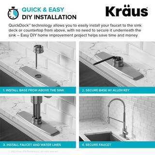 KRAUS Oletto Touchless Sensor Commercial Pull-Down Single Handle Kitchen Faucet in Matte Black KSF-2631MB