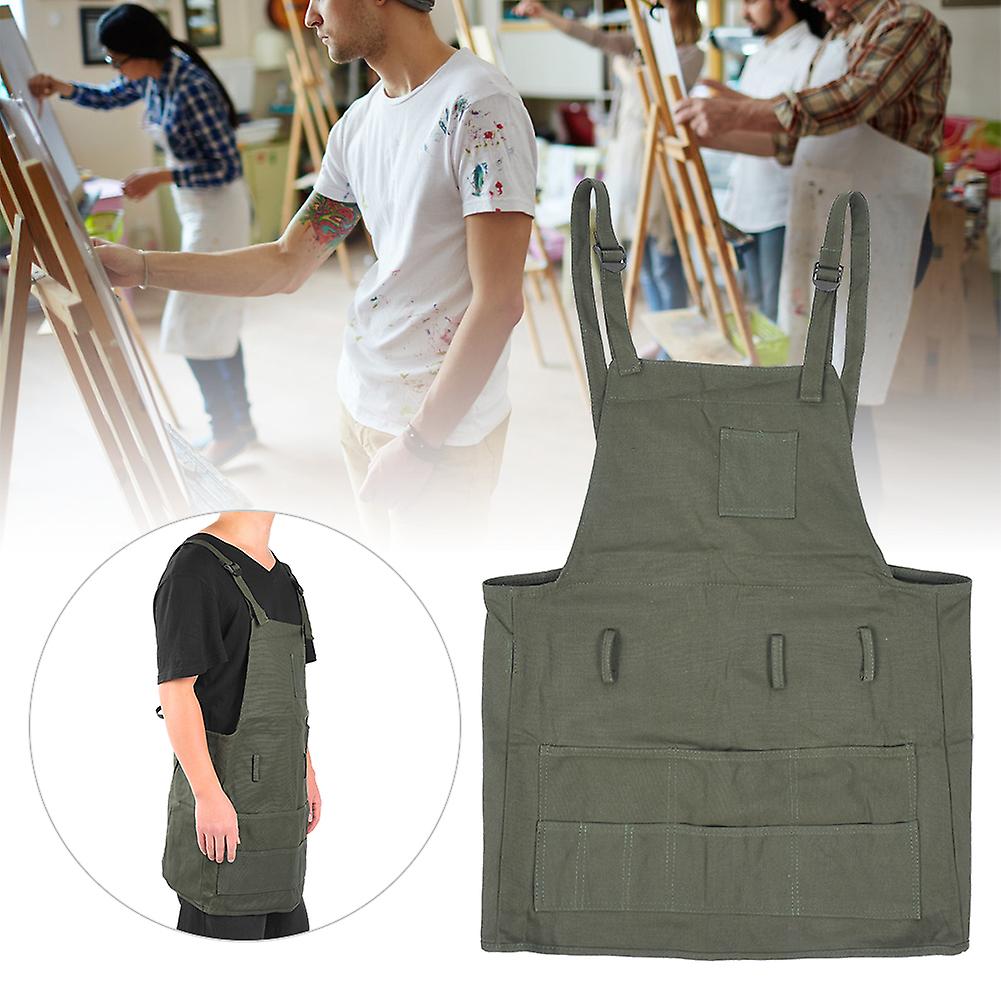 Painting Pottery Apron Adult Canvas Drawing Apron Artist Work Accessory With Pocket