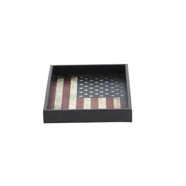 Rustic Elegance American Flag Tray Set Red white blue 3pk Olivia amp May