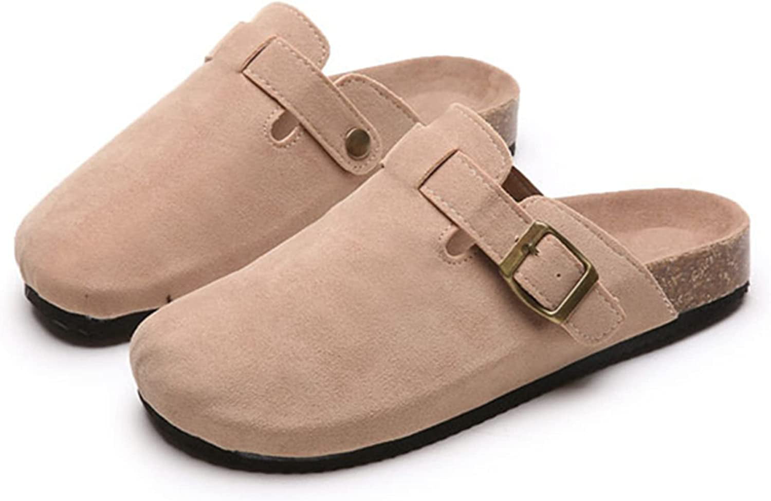 Boston Clogs for Women Suede Clog for Men Dupes Cork Mules Soft Classic Leather Shoes Anti-Slip Sole