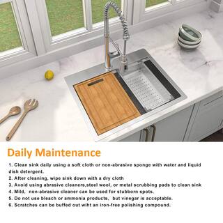 Glacier Bay AIO Zero Radius Undermount 18G Stainless Steel 33 in. 5050 Double Bowl Workstation Kitchen Sink with Spring Neck Faucet 4306F-2