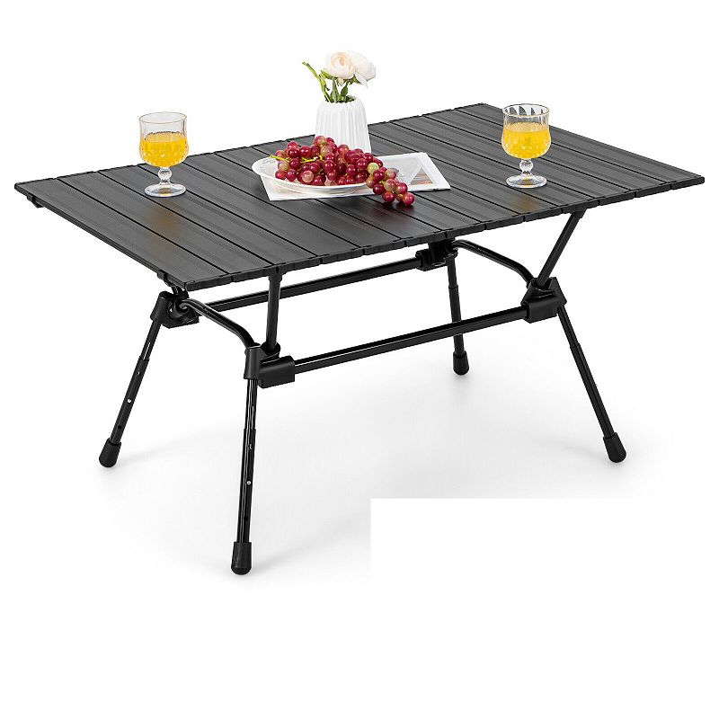 Folding Heavy-Duty Aluminum Camping Table with Carrying Bag