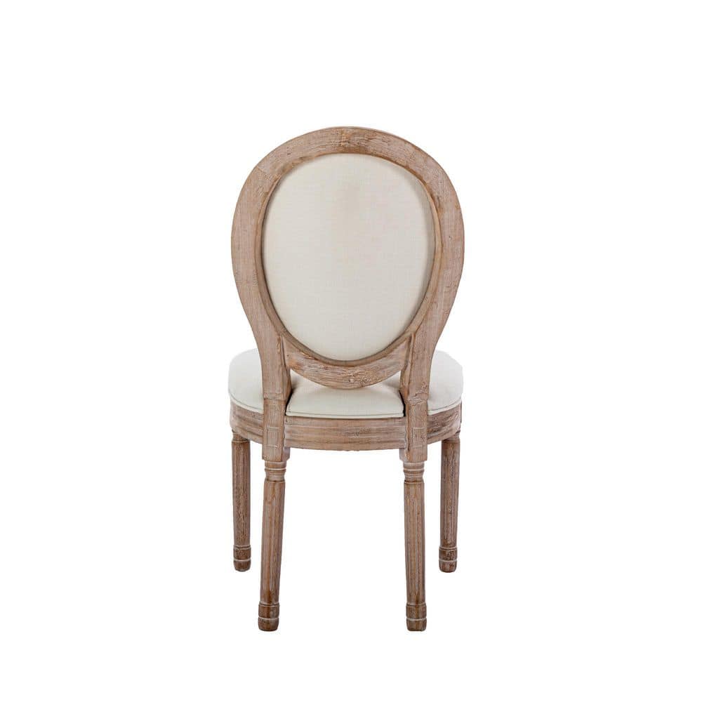 LUCKY ONE Saman 38in H Beige High Back Wooden Frame 20in Stool with Fabric Foam Seat High Bar Chairs With Rubber Legs（Set of 2） LO-HM38823