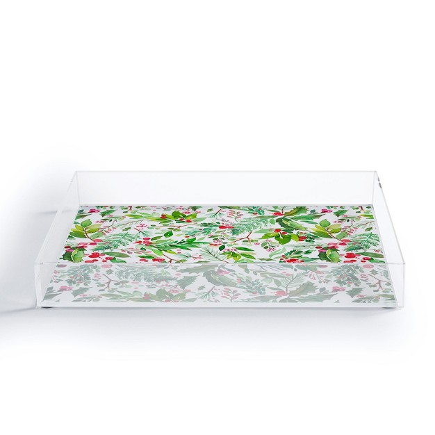 Ninola Design Christmas Nature Botanical Acrylic Tray deny Designs