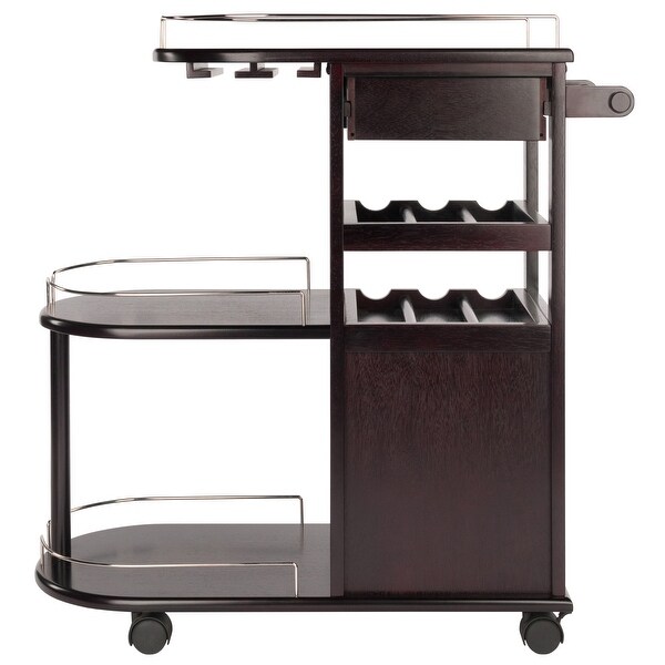 Wood Jimmy Entertainment Cart， Espresso Finish