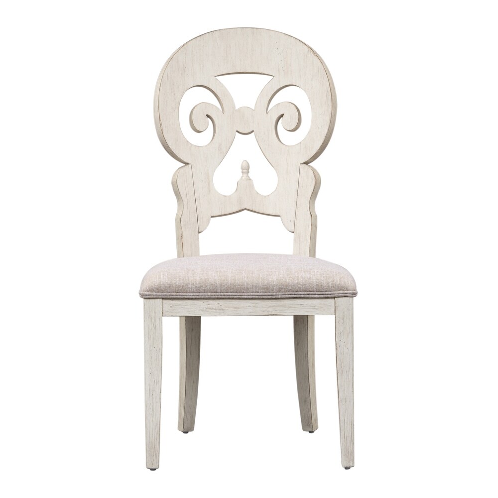 Farmhouse Reimagined Antique White Splat Back Side Chair (Set of 2)