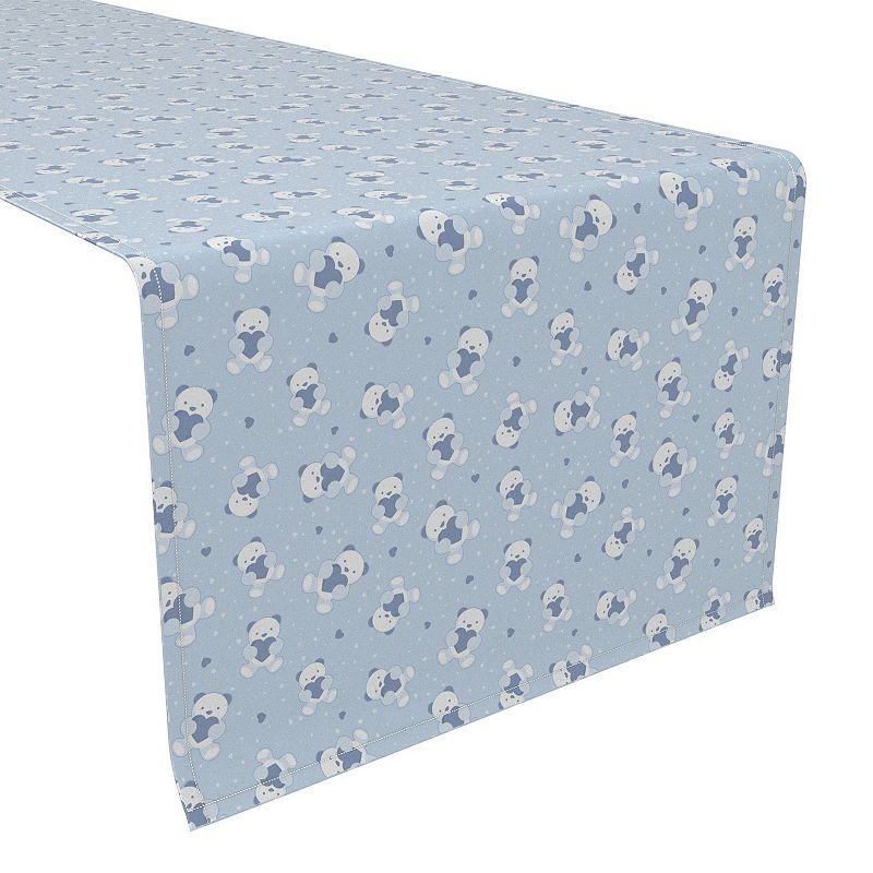 Table Runner， 100% Cotton， 16x72， Blue Teddy Bears