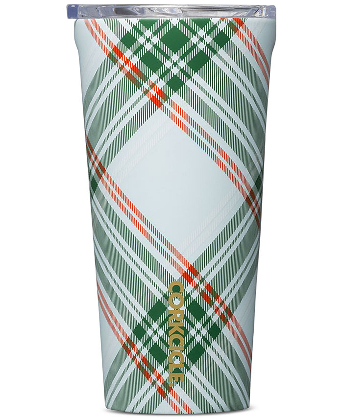 Corkcicle Peppermint Plaid Stainless Steel 16-Oz. Tumbler