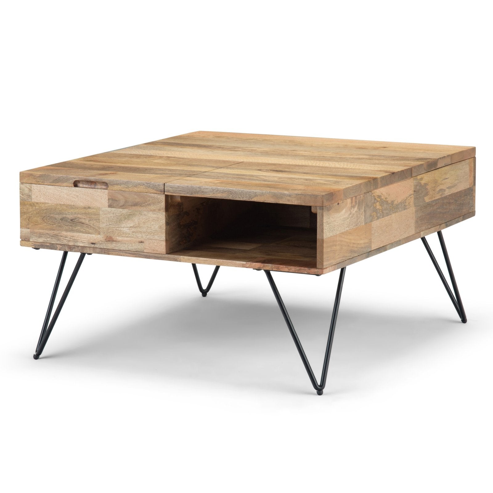 HN Home Beaman Modern Farmhouse Square Lift Top Coffee Table