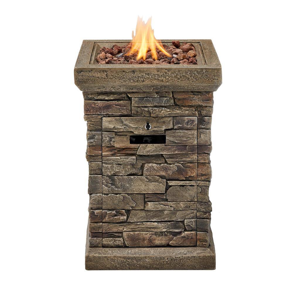 Hampton Bay 19 in. W x 29 in. H Square Stacked Stone Fire Column FP36005-Z