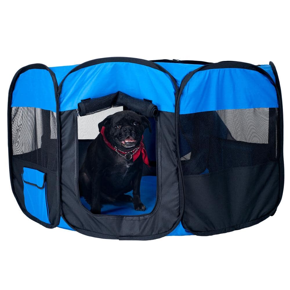 Petmaker 42 in. x 25 in. Portable Pop Up Octagon Pet Playpen with Zipper Top HW3210012