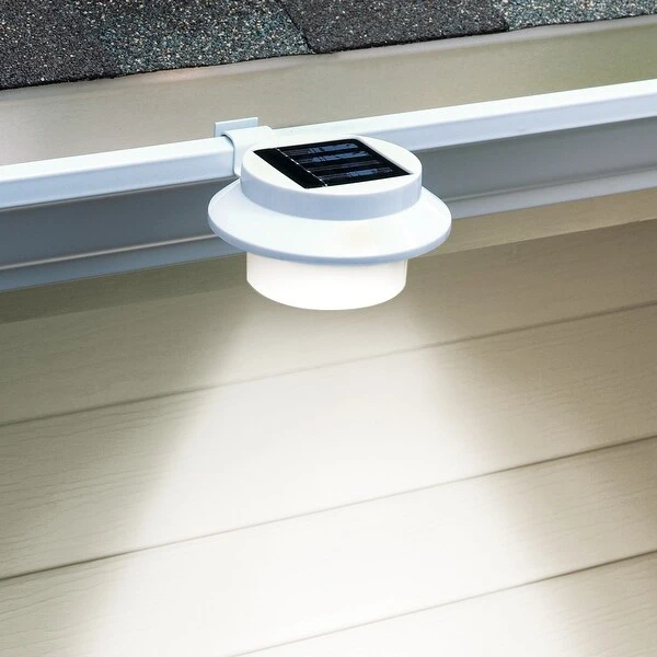 White Clip-on Gutter Solar Security Light - 5.250 x 5.000 x 3.000