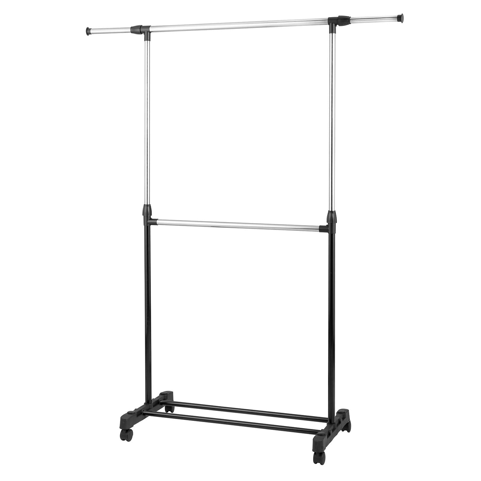 Zimtown Rolling Clothes Rack Single Rail Hanging Garment Bar Drying Display Adjustable