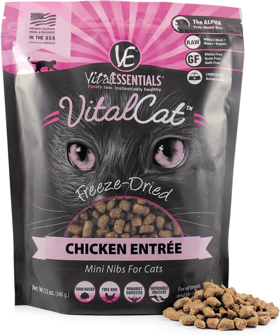 Vital Essentials Chicken Mini Nibs Grain Free Freeze Dried Raw Cat Foo