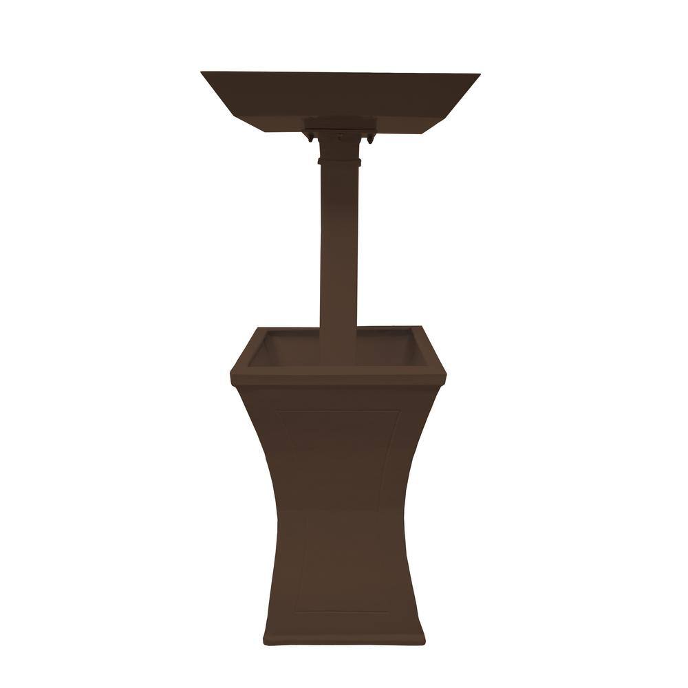 Oakland Living Brown Aluminum Planter Bird Bath SASHA-BB-PT-BROWN