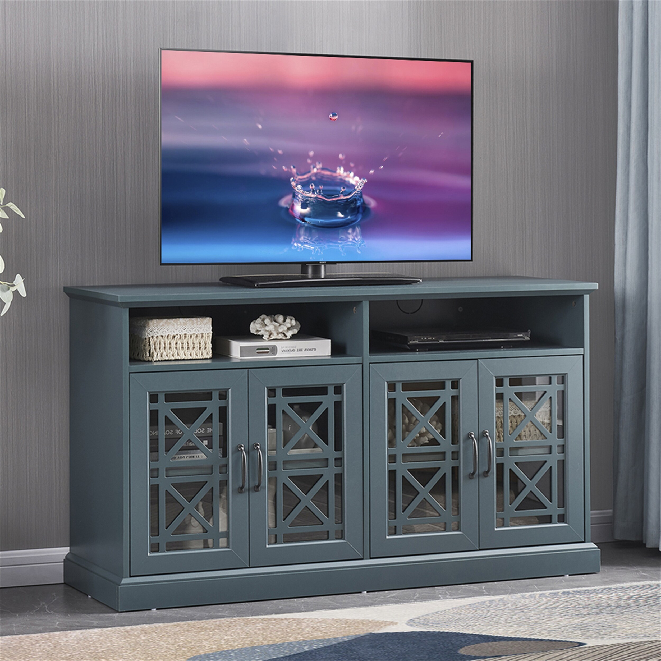 Wooden TV Stand for Up to 55